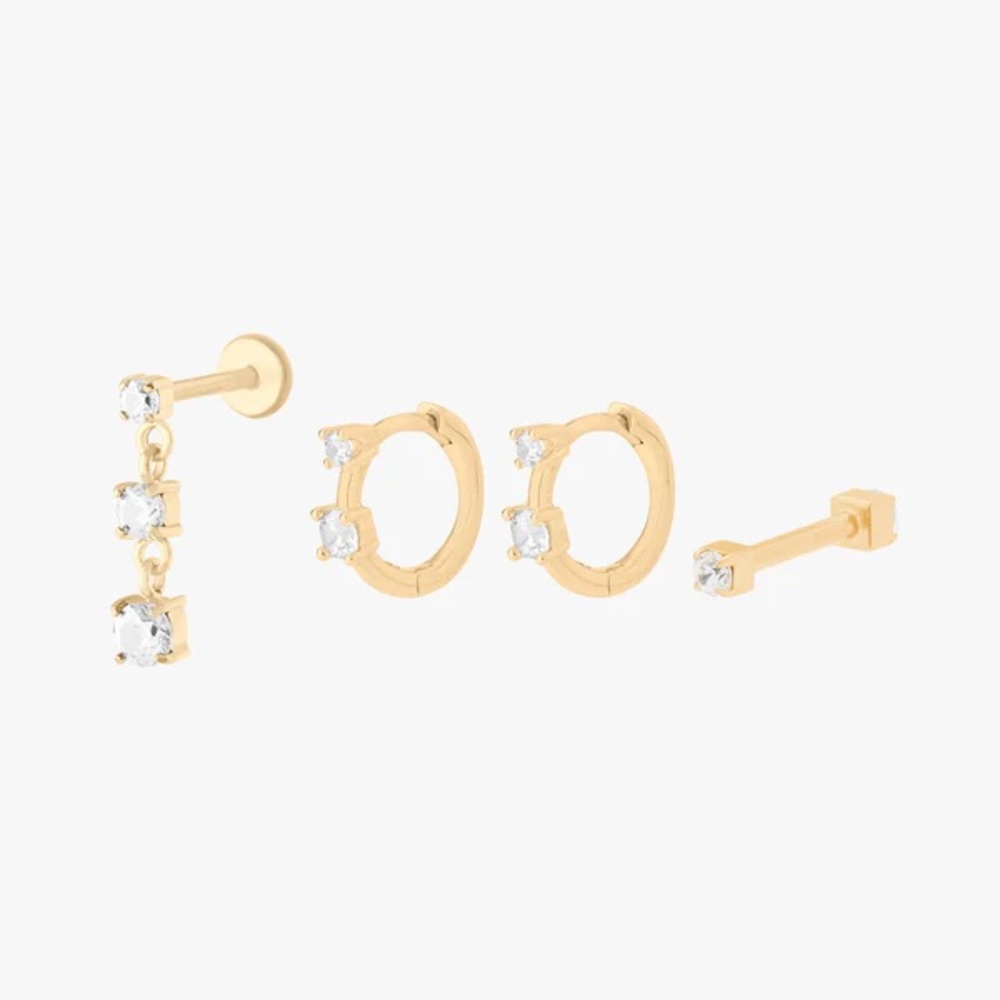 Brand New- Studs Holiday Drip Set in Gold/Clear 🤍✨